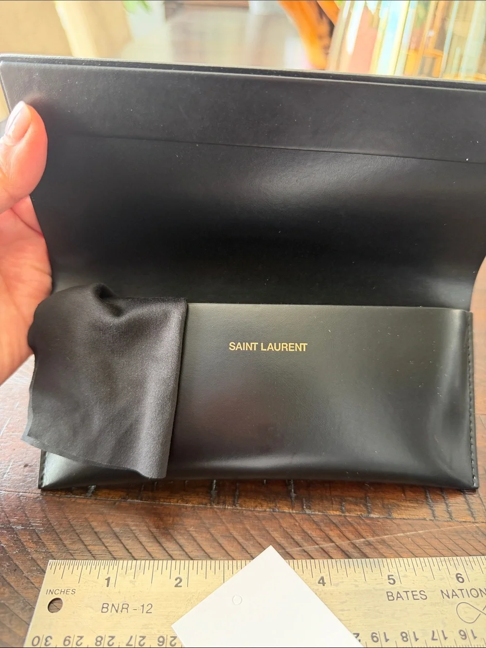 Saint Laurent Silver Aviator Sunglasses with Black Lenses